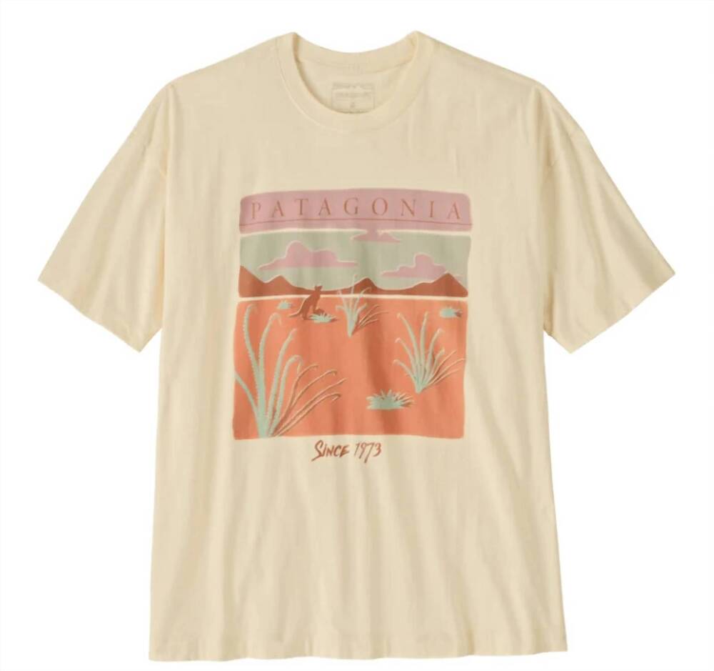 NEW PATAGONIA women's desert glow oversized t-shirt in undyed natural